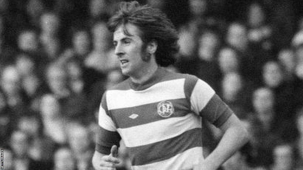 Stan Bowles in action for QPR against Tottenham in November 1975