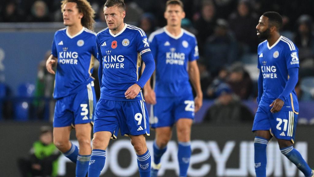 Leicester players looking dejected