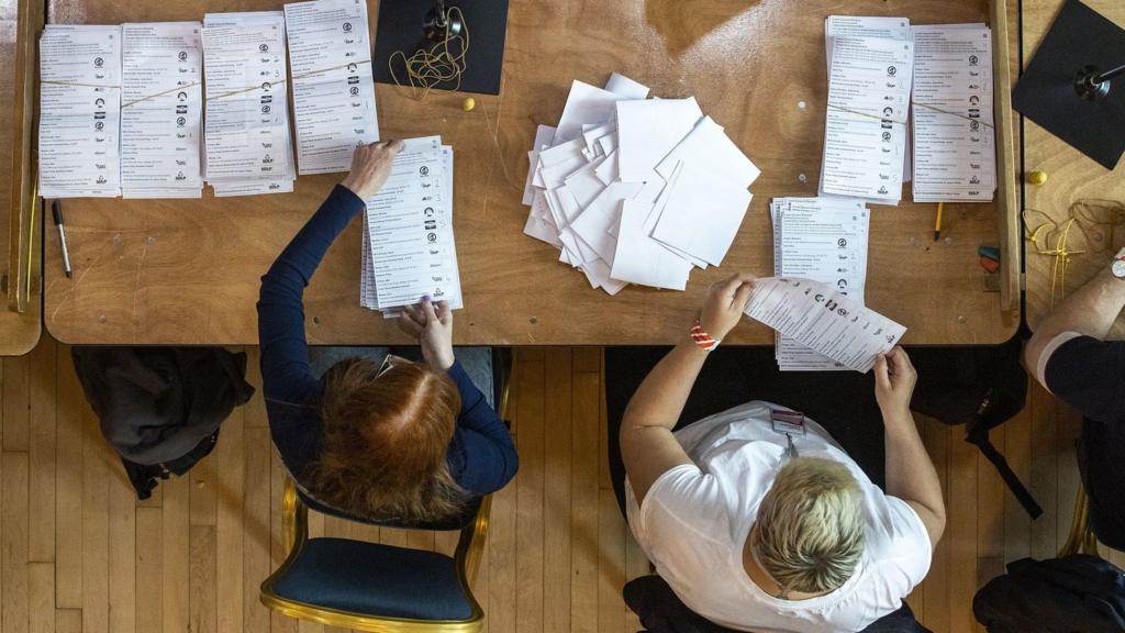 Ballot papers in Belfast City Hall