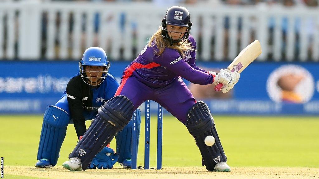 Northern Superchargers' Bess Heath bats during The Hundred