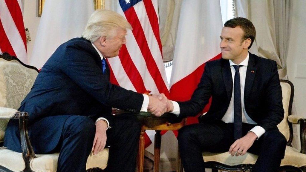 Donald Trump and Emmanuel Macron.