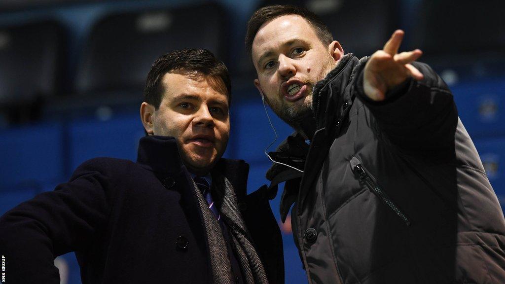 Michael Beale (right) with Rangers sporting director Ross Wilson