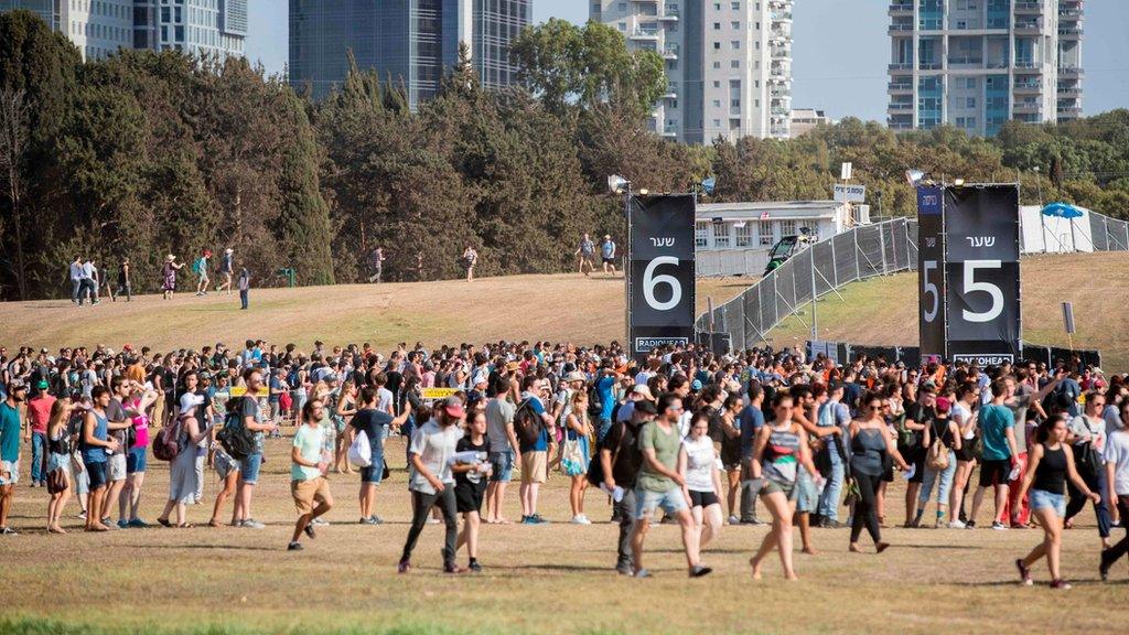 Fans wait to attend Radiohead show