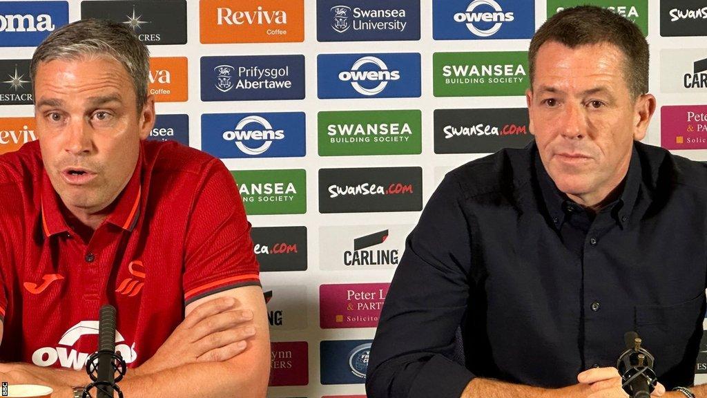 Michael Duff and Andy Coleman at a press conference