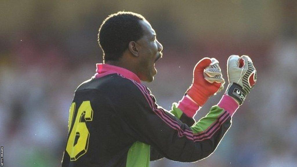 Cameroon goalkeeper Thomas Nkono during the 1990 World Cup