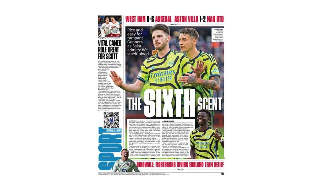 Metro back page