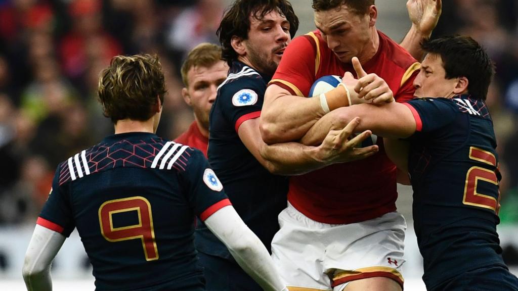 George North is tackled