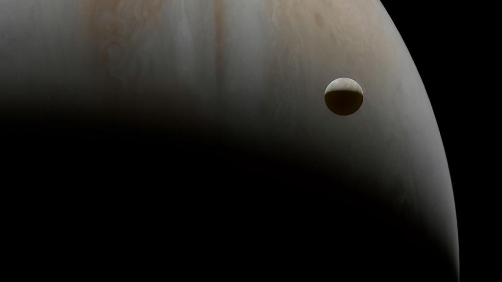 Crescent Jupiter and moon Ganymede, 2001 (detail)