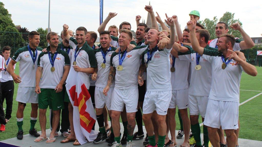 Guernsey celebrate football gold in 2015