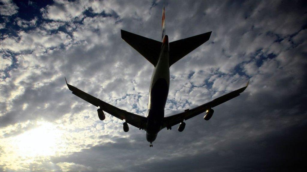 Plane taking off from Heathrow Airport