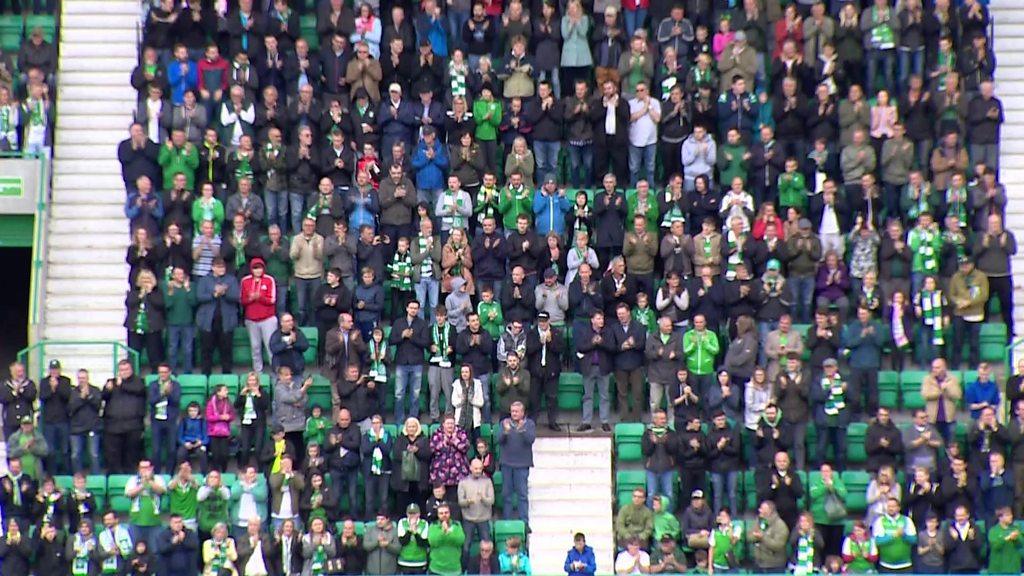 Hibs fans applaud