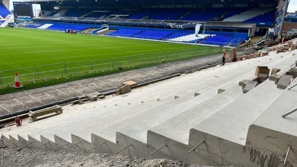 Once the refurbishment work at St Andrew's is complete, it will leave the old main stand, including the press box, as the only side of the ground that still needs renovating