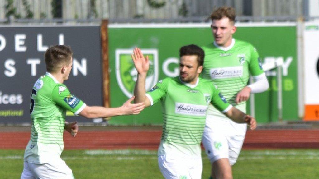 Guernsey FC celebrate a goal