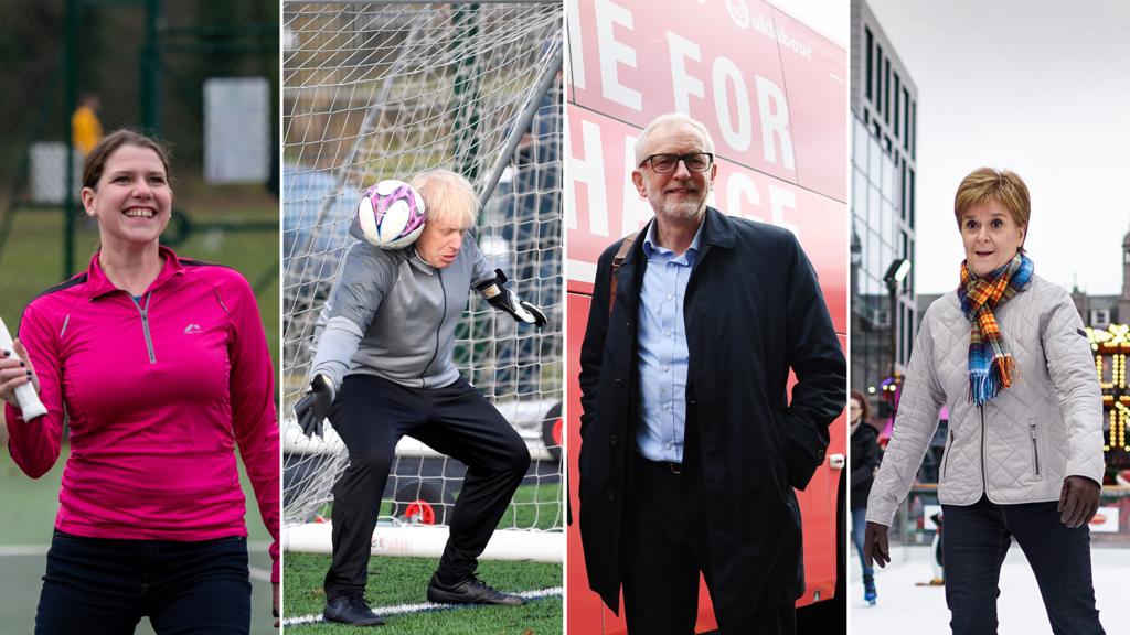 Jo Swinson, Boris JOhnson, Jeremy Corbyn and Nicola Sturgeon