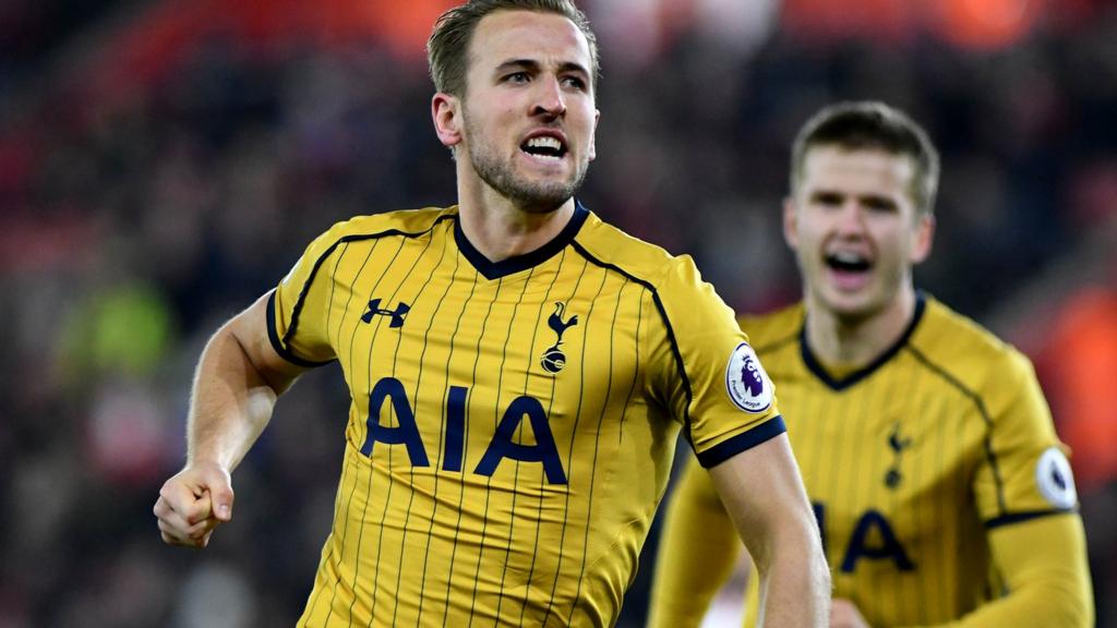 Harry Kane, of Tottenham celebrates