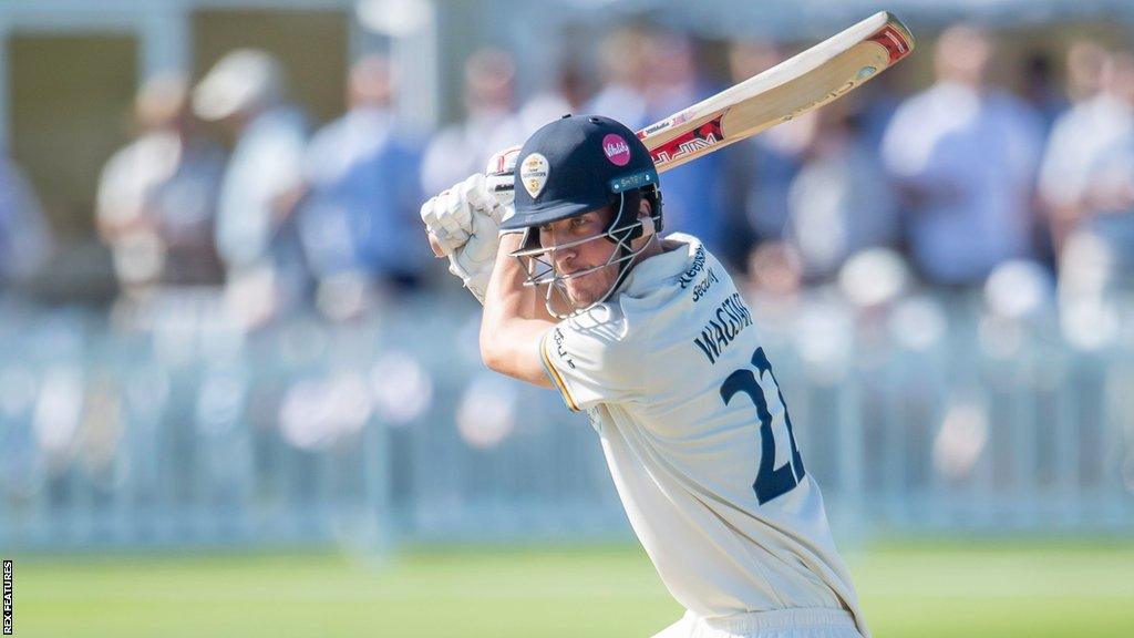 Derbyshire batter Mitch Wagstaff in action against Glamorgan