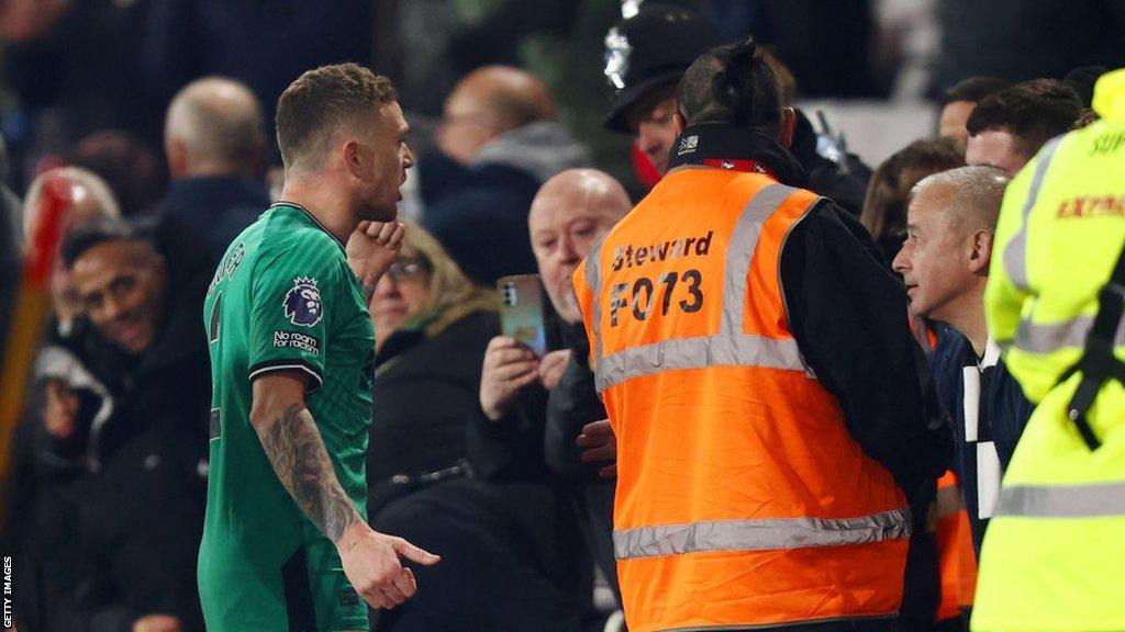 Kieran Trippier chatting with fans