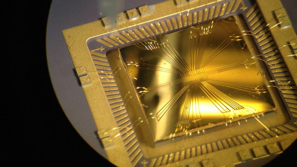 Microwave ion-trap chip for quantum computation, which won first place in the Eureka category and overall winner in the EPSRC Science Photo Competition