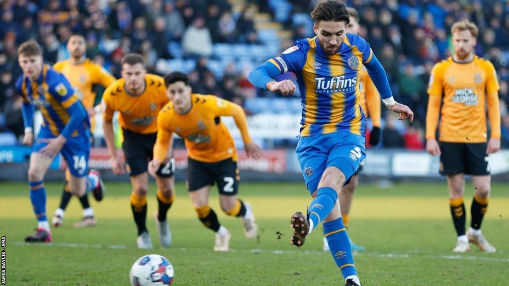 Shrewsbury skipper Luke Leahy is now Town's top scorer this season in all competitions with eight goals