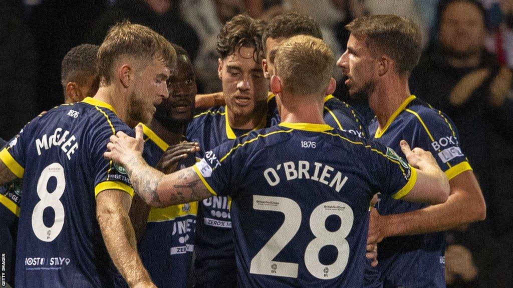 Middlesbrough celebrate a goal against Bradford