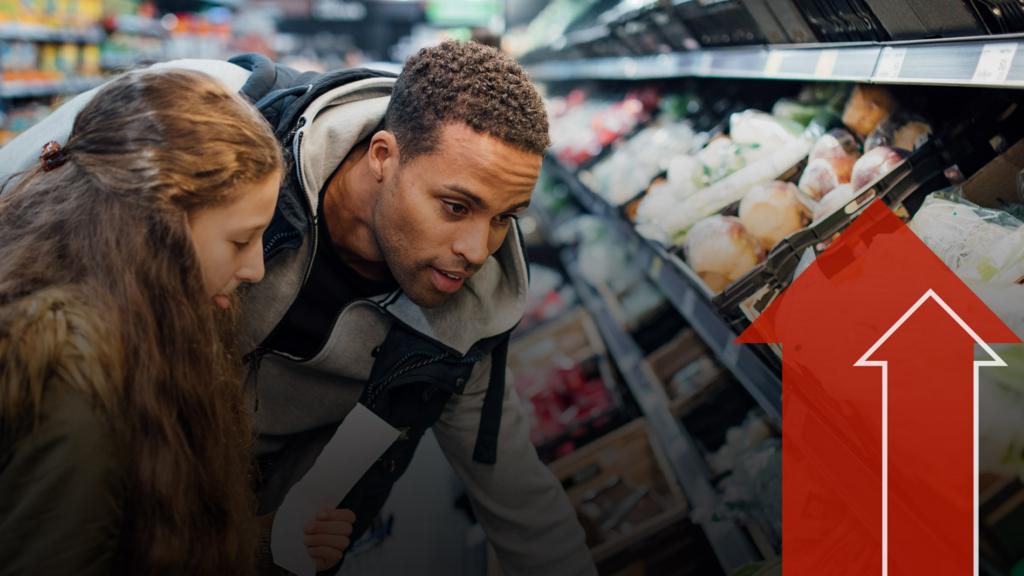 Couple in a supermarket (posed by models)