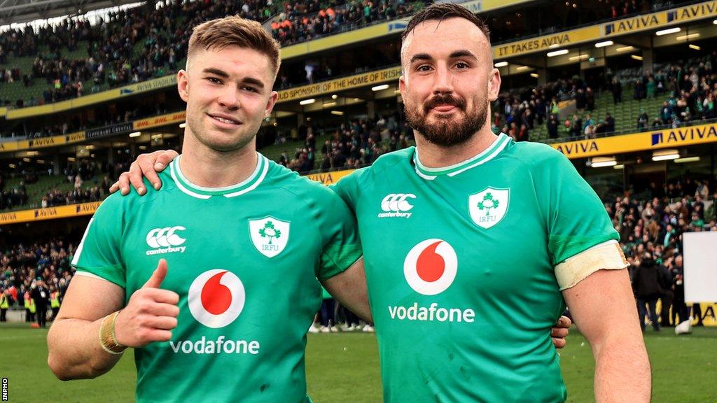 Jack Crowley and Ronan Kelleher celebrate