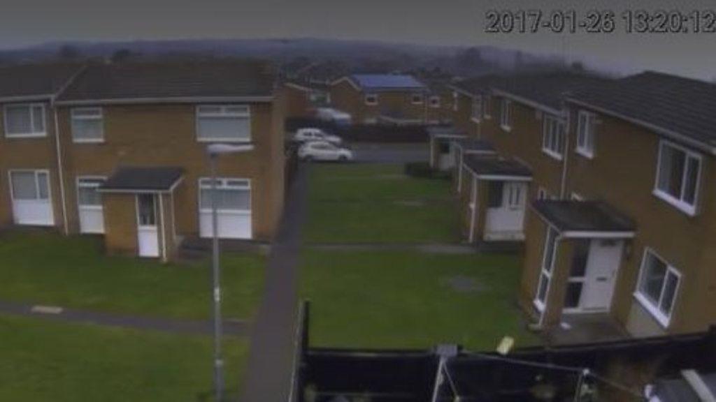 CCTV of parcel throw