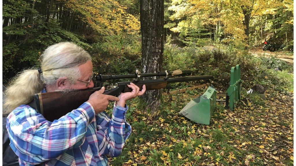 Ed Cutler shooting one of his guns