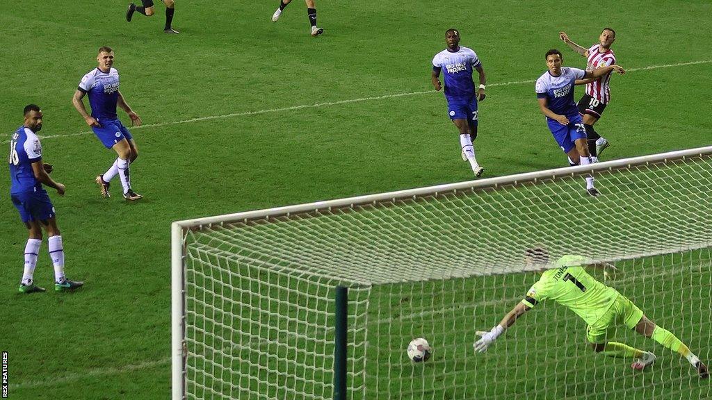 Billy Sharp scores for Sheffield United