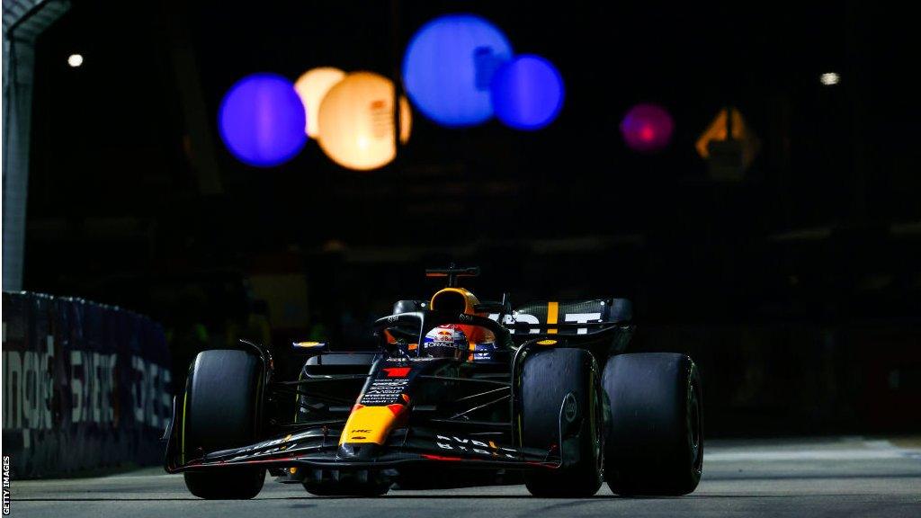 Max Verstappen on track in Singapore