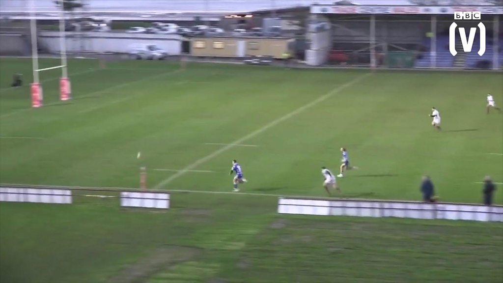 Heads we win... Bridgend full-back's unorthodox effort wins it at Swansea