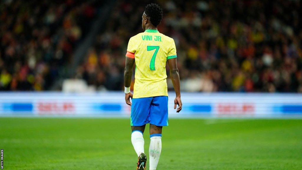 Vinicius Junior playing for Brazil