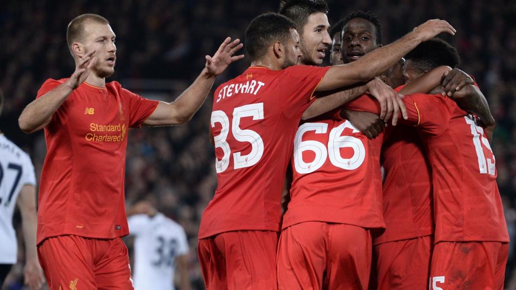 Liverpool players celebrate