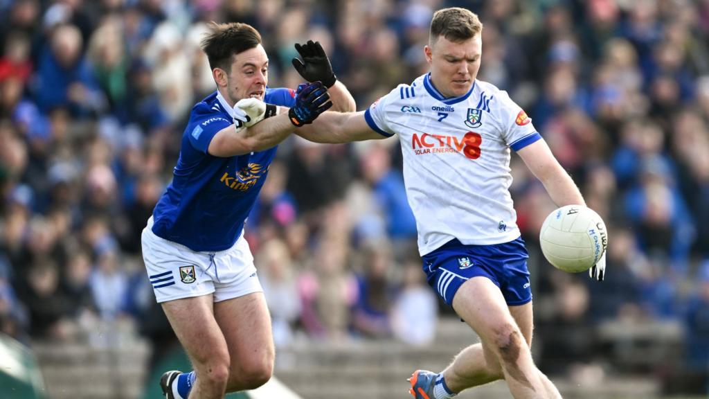 Cavan's Gerard Smith attempts to block a Conor McCarthy shot at Clones