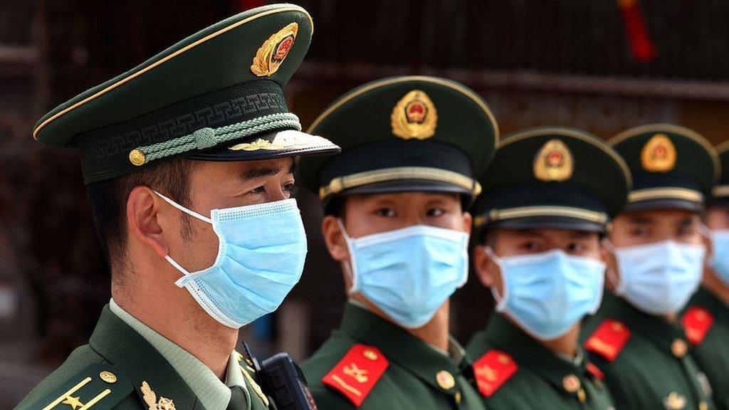 China police on parade