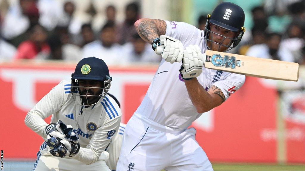 Ben Stokes bats against India