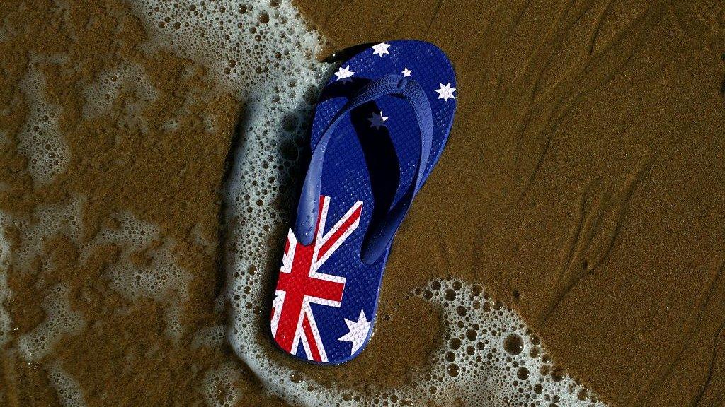 Australia flag flip flip