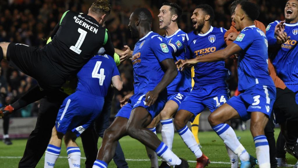 Colchester players celebrate