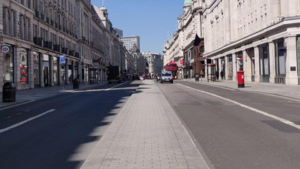 Deserted Regent Street on 21 April 2020