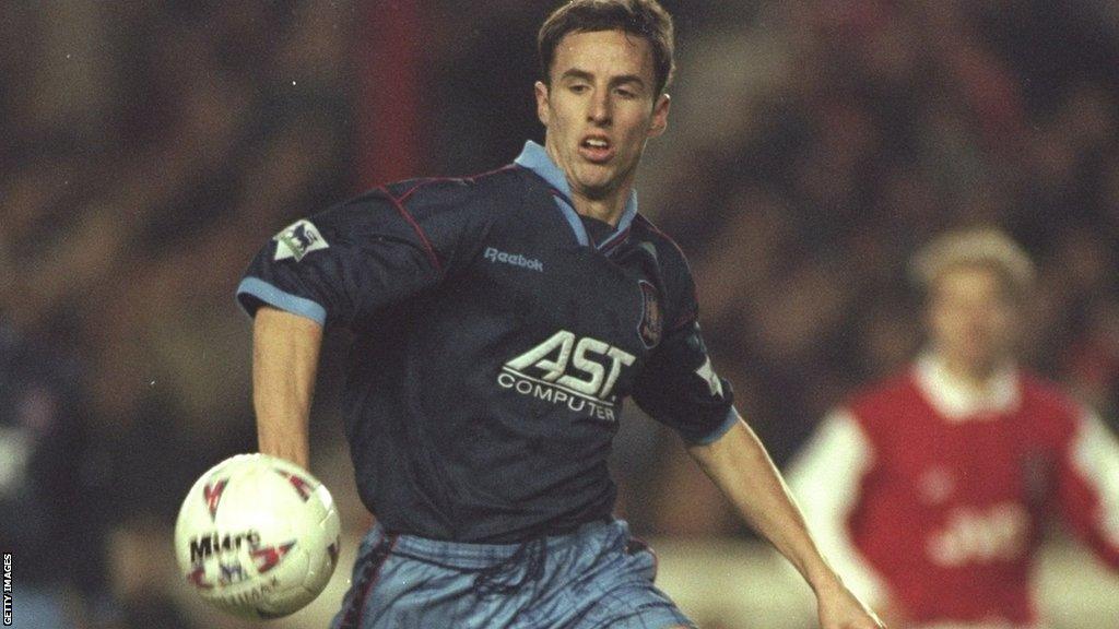 Gareth Southgate in action for Aston Villa against Arsenal