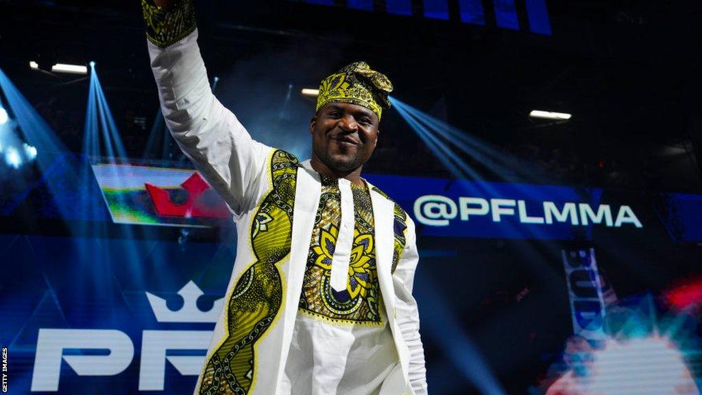 Ex-UFC champion Francis Ngannou at a PFL MMA event