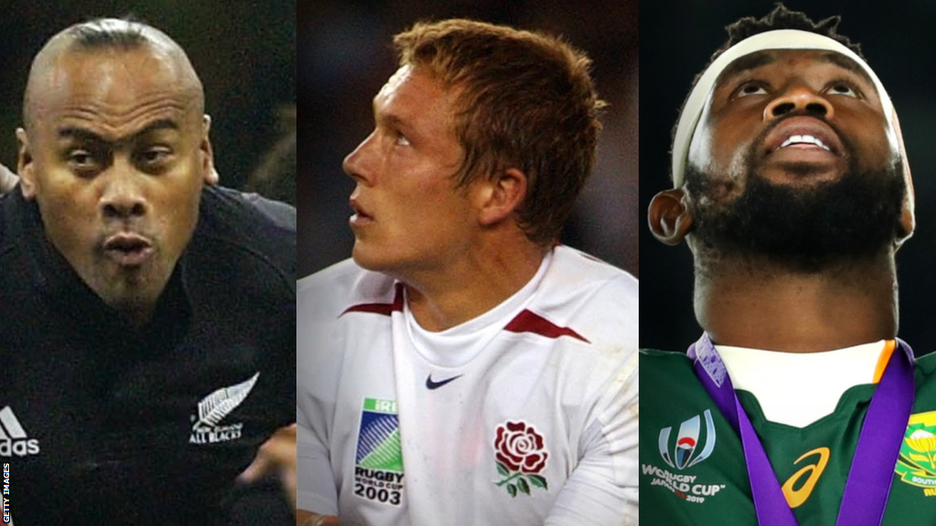 Jonah Lomu, Jonny Wilkinson and Siya Kolisi