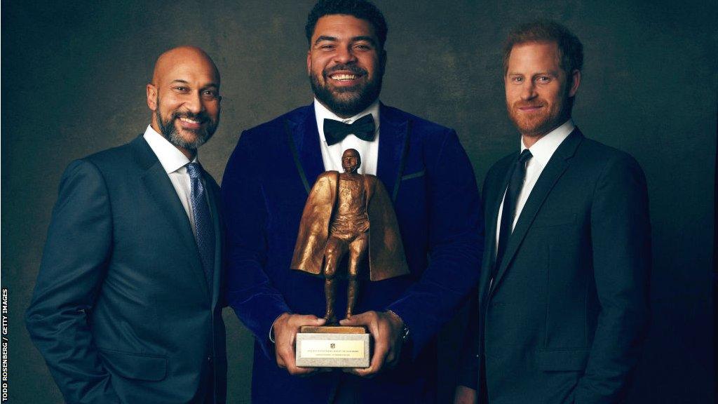 Prince Harry presented the NFL's MVP awards