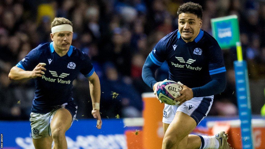 Sione Tuipulotu in action for Scotland