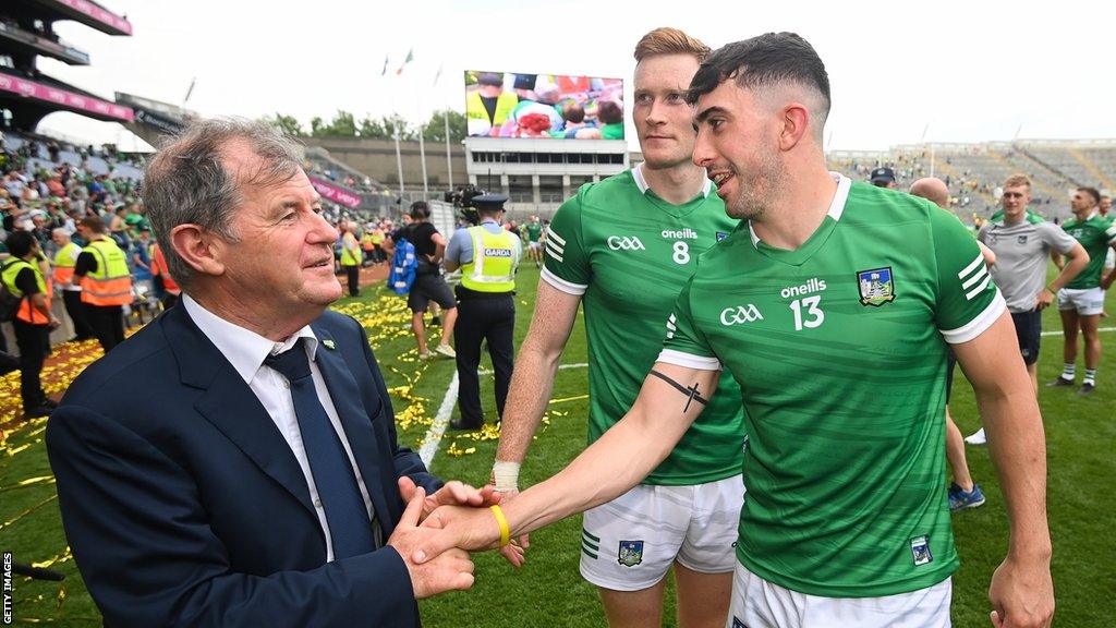 McManus pictured with Limerick hurling star Aaron Gillane at the 2022 All-Ireland final