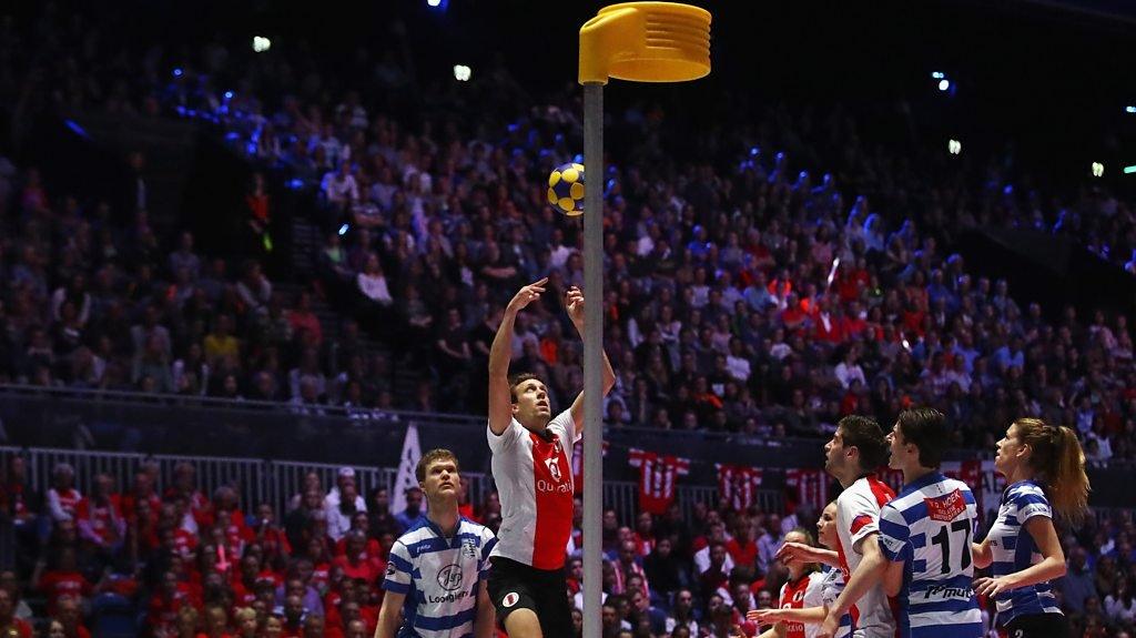 The Dutch Korfball League Final held at the Ziggo Dome on April 8, 2017 in Amsterdam, Netherlands.