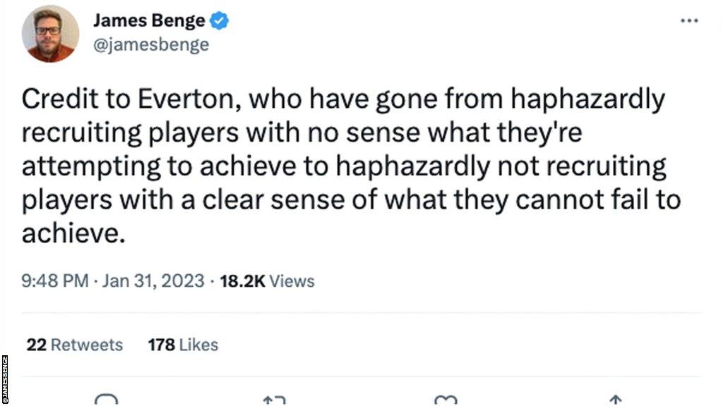 Tweet about Everton.