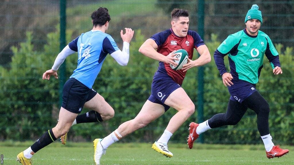 Dan Sheehan in action during an Ireland training session