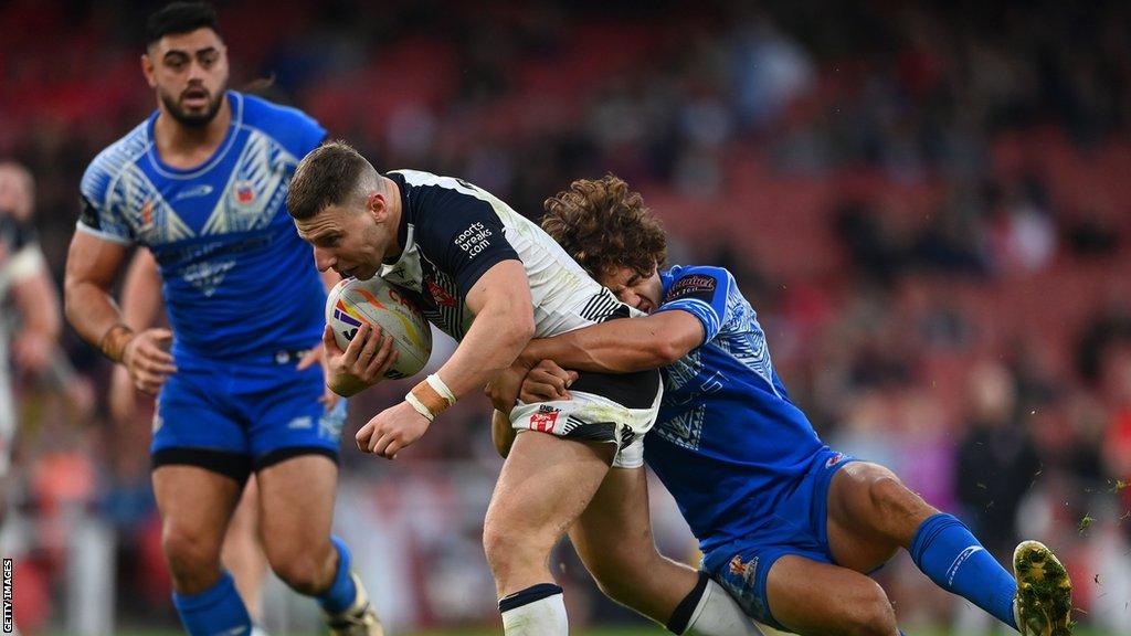 George Williams playing for England against Samoa at the 2021 World Cup