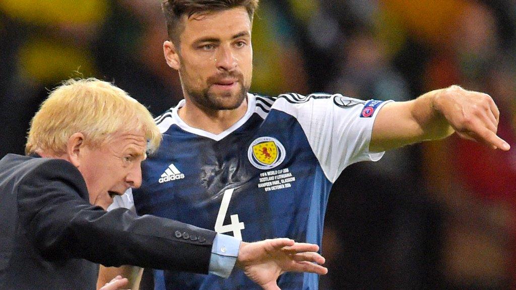 Scotland head coach Gordon Strachan and Russell Martin